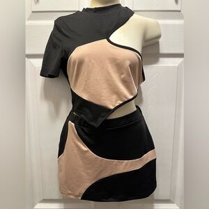 SHIEN black and tan 2 piece